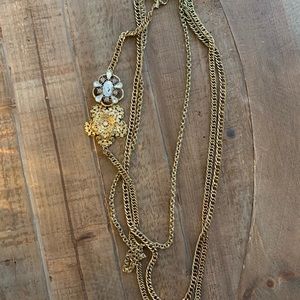 Three chain statement necklace